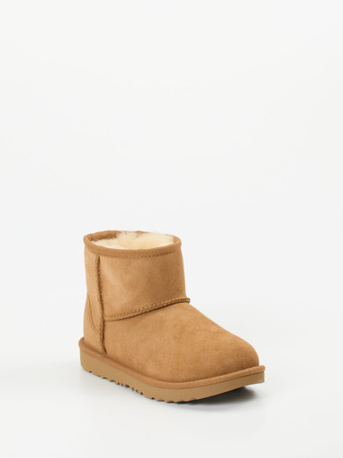 UGG – Lammfell-Stiefelette aus Veloursleder camelbraun