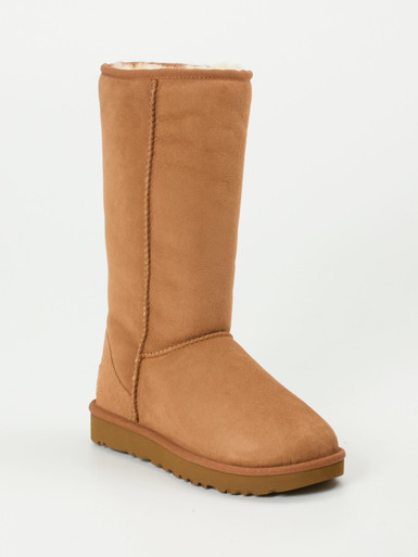 UGG – Lammfell-Boots aus Veloursleder cognacbraun