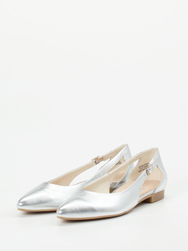 Paul Green – Ballerinas aus Kalbleder silber