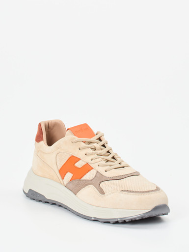 Hogan – Sneaker aus Veloursleder beige-orange