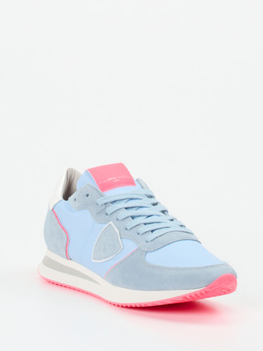 Philippe Model – Sneaker aus Veloursleder Hellblau