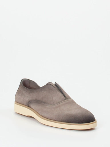 Santoni – Slip-On aus Veloursleder in Grau