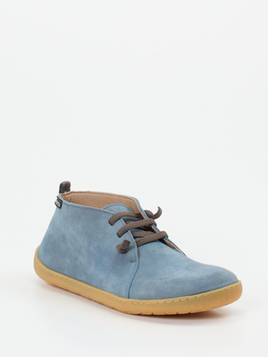 Snipe – Barfuß-Schnürschuh aus Nubukleder in Blau