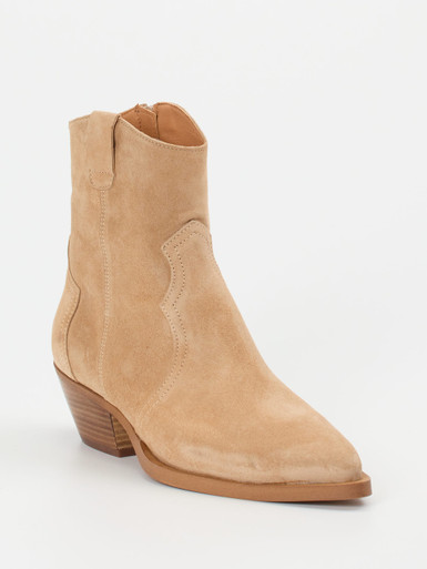 Ralph Harrison – Western-Stiefeletten aus Veloursleder Beige