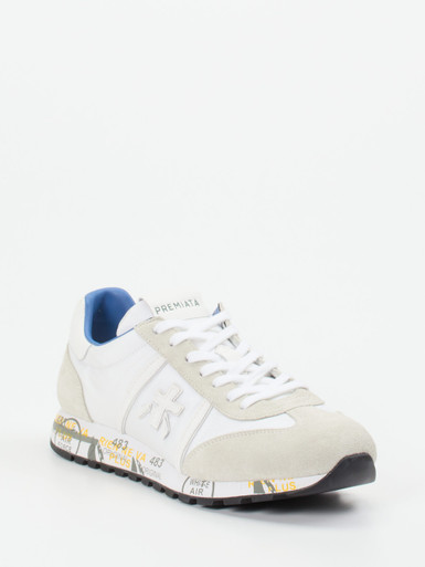 Premiata – Retro-Sneaker aus Veloursleder Weiß