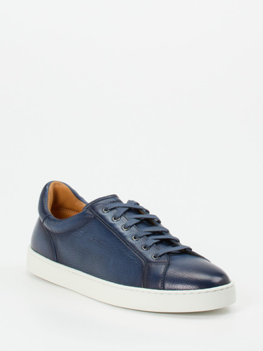Magnanni – Sneaker aus genarbtem Hirschleder Dunkelblau