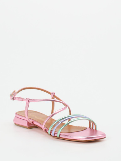 Konstantin Starke – Riemchensandale aus Metallicleder rosa