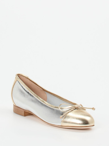 Mannori – Ballerinas aus Metallicleder in Silber