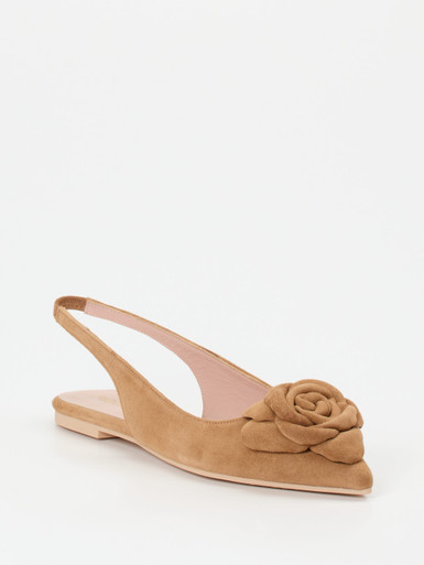 Pretty Ballerinas – Slingback-Ballerinas aus Veloursleder Braun
