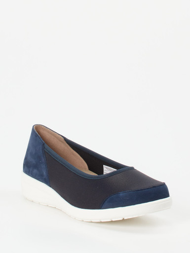 Solidus – Komfort-Ballerinas aus Stretch und Veloursleder