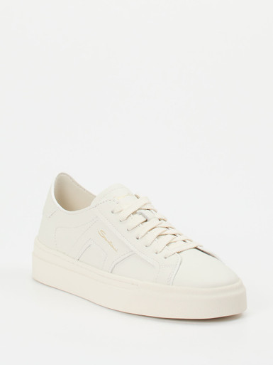 Santoni – Sneaker aus Kalbleder in Offwhite