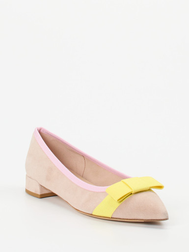 Andrea Puccini – Ballerinas aus Veloursleder rosébeige