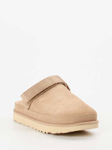 UGG – Hausschuh-Clog aus Veloursleder beigebraun