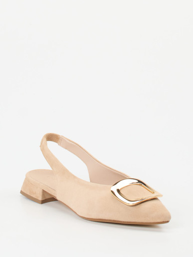 Andrea Puccini – Slingpumps aus Veloursleder Beige