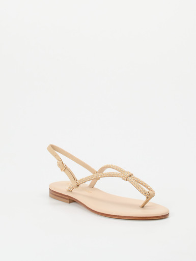 Konstantin Starke – Zehentrenner-Sandalen aus Glattleder beige