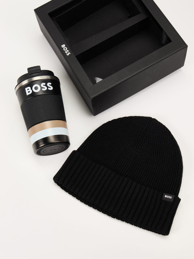 Boss – Geschenkset aus Textil und Edelstahl Schwarz