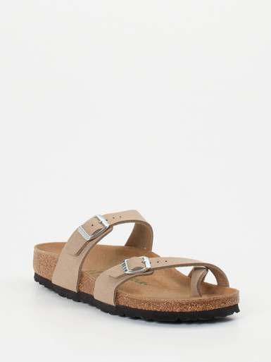Birkenstock – Zehentrenner aus veganem Veloursleder braun