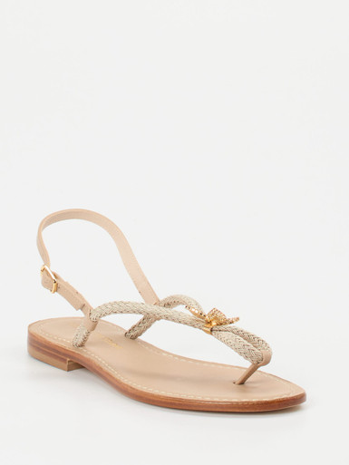 Konstantin Starke – Zehentrenner-Sandalen aus Glattleder Beige