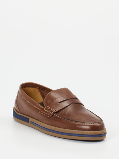 Galizio Torresi – Loafer aus Kalbleder mittelbraun
