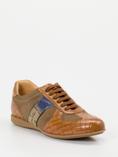 Galizio Torresi – Sneaker aus geprägtem Leder cognac
