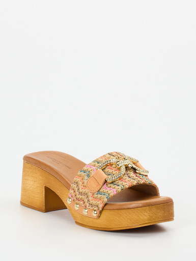 Konstantin Starke – Plateau-Mules aus Bastgewebe Multi