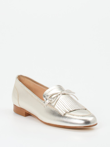 Mannori – Loafer aus Metallicleder silber
