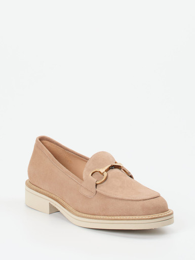 Mannori – Loafer aus Veloursleder in Beige