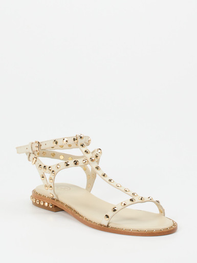 ASH – Riemchensandalen aus Kalbleder mit Goldnieten