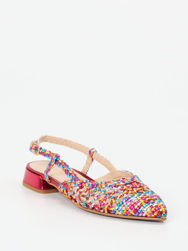Maripé – Slingbacks aus Metallicleder multicolor