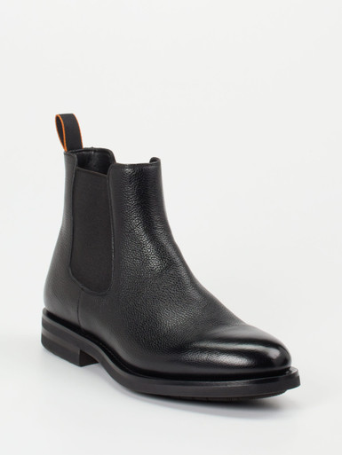 Santoni – Chelsea Boots aus Kalbleder Schwarz