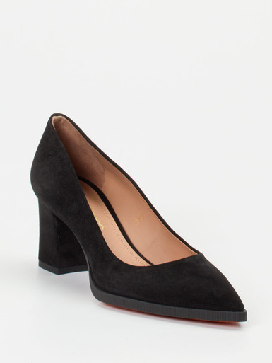 Santoni – Pumps aus Veloursleder schwarz