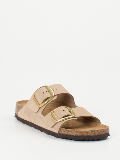 Birkenstock – Zweiriemer-Pantolette aus Nubukleder beige