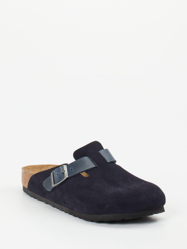 Birkenstock – Pantolette aus Veloursleder Dunkelblau