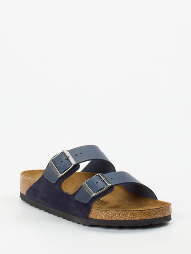 Birkenstock – Zweiriemer-Sandale aus Fettleder blau