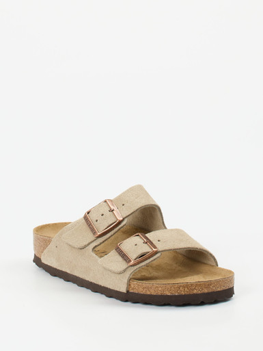Birkenstock – Zweiriemer-Pantolette aus Veloursleder braun
