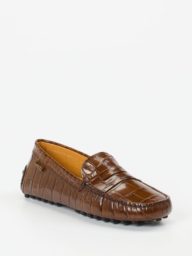 Tod's – Loafer aus geprägtem Leder in Braun