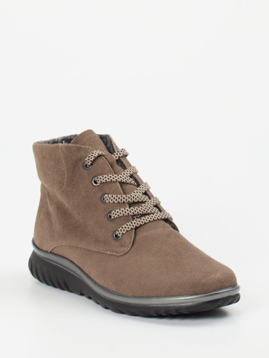 Semler – Schnürboots aus Veloursleder in Taupe