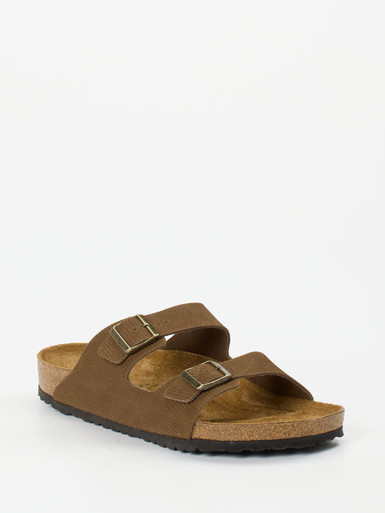 Birkenstock – Zweiriemer-Sandale aus Veloursleder braun