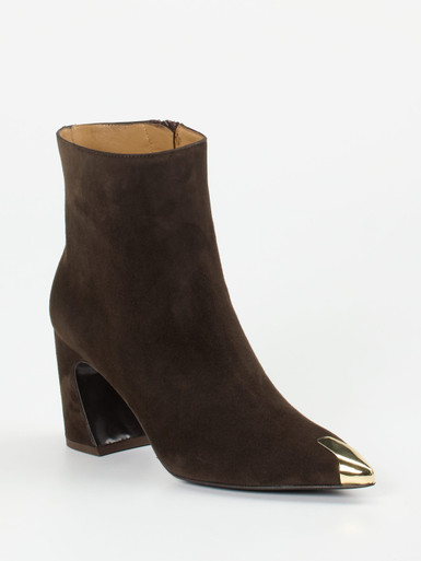 Konstantin Starke – Ankle Boots aus Veloursleder Dunkelbraun