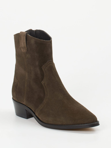 Ralph Harrison – Cowboyboots aus Veloursleder dunkelbraun