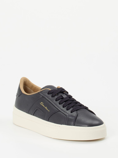 Santoni – Sneaker aus Lammleder Dunkelblau