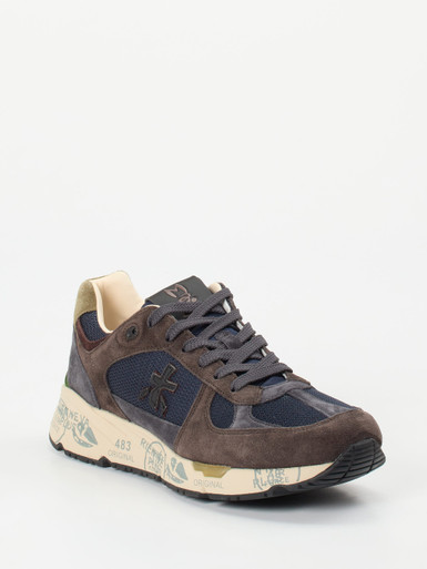 Premiata – Sneaker aus Veloursleder und Mesh Dunkelblau