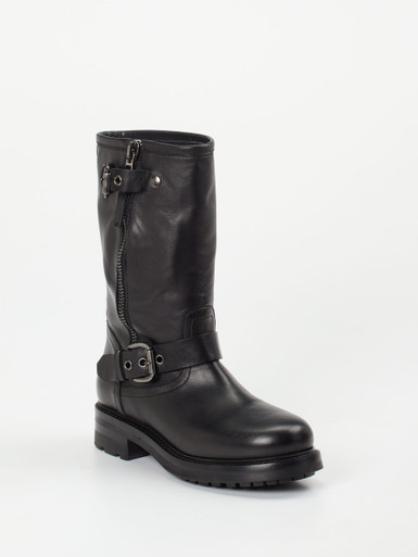 Konstantin Starke – Biker Boots aus Kalbleder schwarz