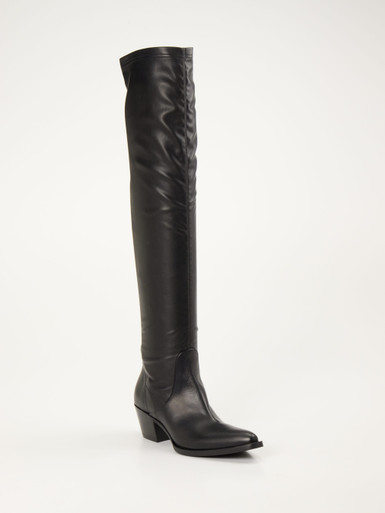 Konstantin Starke – Overknee-Stiefel aus Kalbleder schwarz