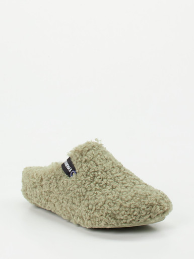 Verbenas – Pantoffeln aus Textil in Salbeigrün