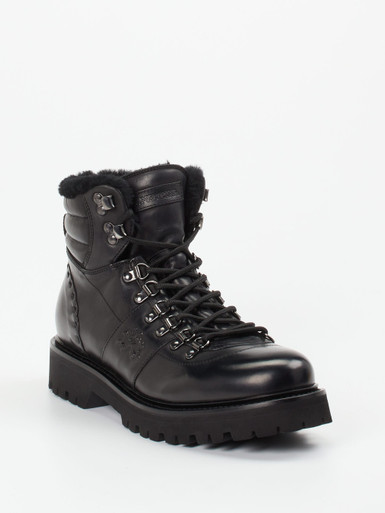 La Martina – Schnürboots aus Kalbleder schwarz