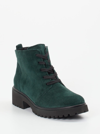 Waldläufer – Schnürboots aus Veloursleder tannengrün