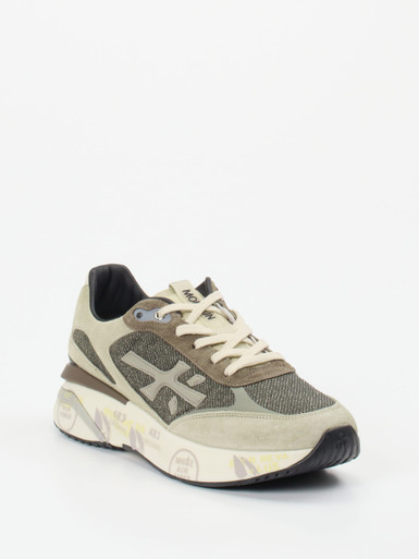 Premiata – Sneaker aus Veloursleder und Mesh beige