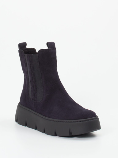 Gabor – Chelsea-Stiefeletten aus Veloursleder Dunkelviolett