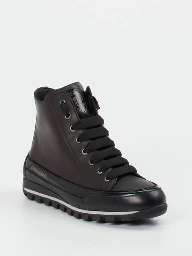 Candice Cooper – Schnürboots aus Kalbleder Schwarz